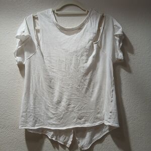 we the free  nwot  Women's White  Top 100% cotton